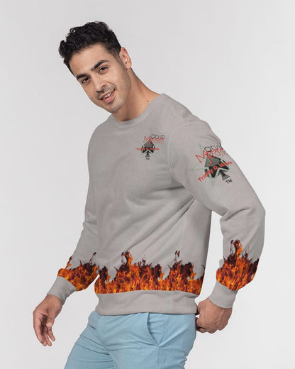 Light grey fire by Marvin Jeans and Trinity D Marvin Men's Classic French Terry Crewneck Pullover