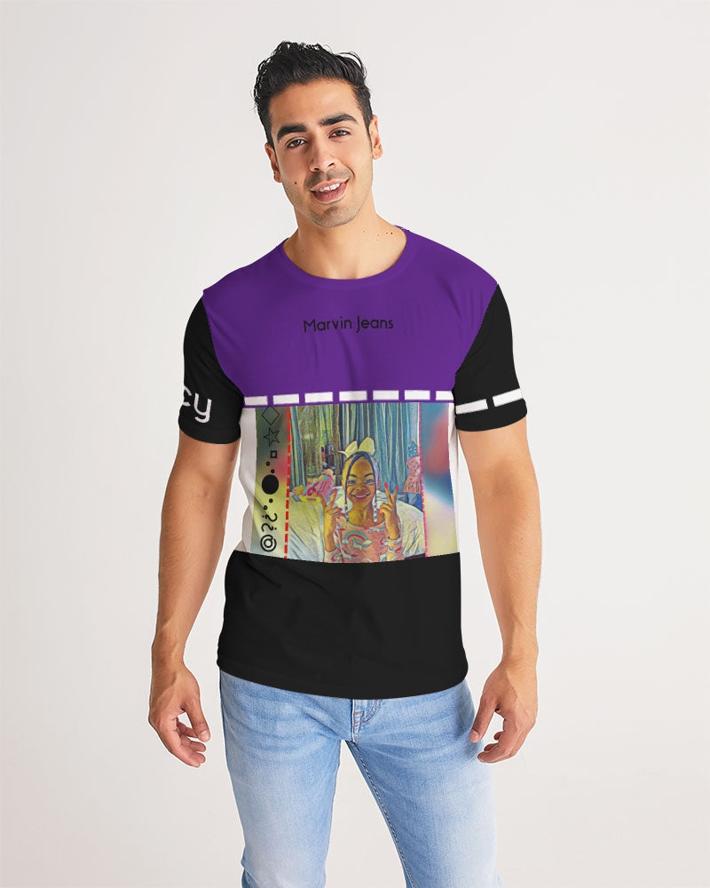 Black and purple Trinity D. Marvin Men's Tee