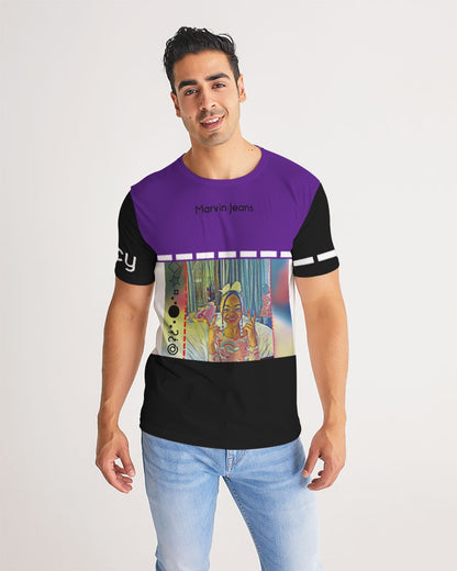 Black and purple Trinity D. Marvin Men's Tee