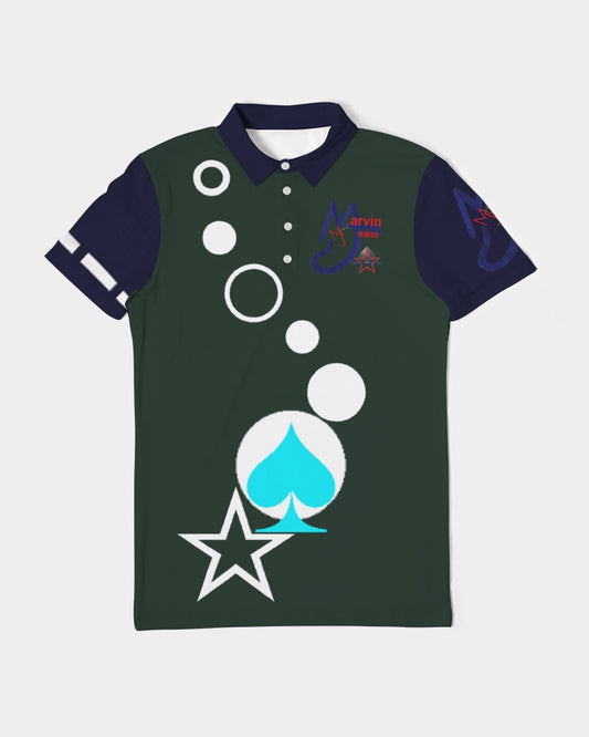 Dark green by Marvin Jeans and Trinity D Marvin Men's Slim Fit Short Sleeve Polo