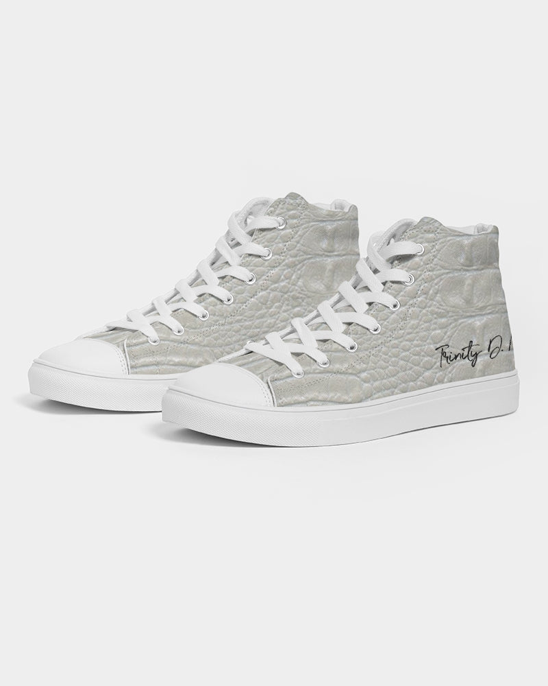 Gator white by Trinity D. Marvin Men's Hightop Canvas Shoe