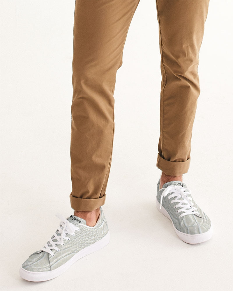 Gator white by Trinity D. Marvin Men's Faux-Leather Sneaker