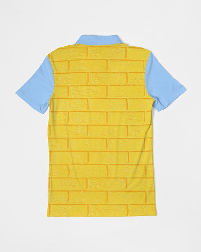 Brick city Yellow baby blue Marvin Jeans and Trinity D Marvin Men's Slim Fit Short Sleeve Polo
