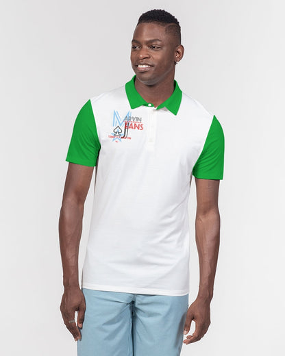 Above greatness by Trinity D. Marvin and Marvin Jeans  Men's Slim Fit Short Sleeve Polo