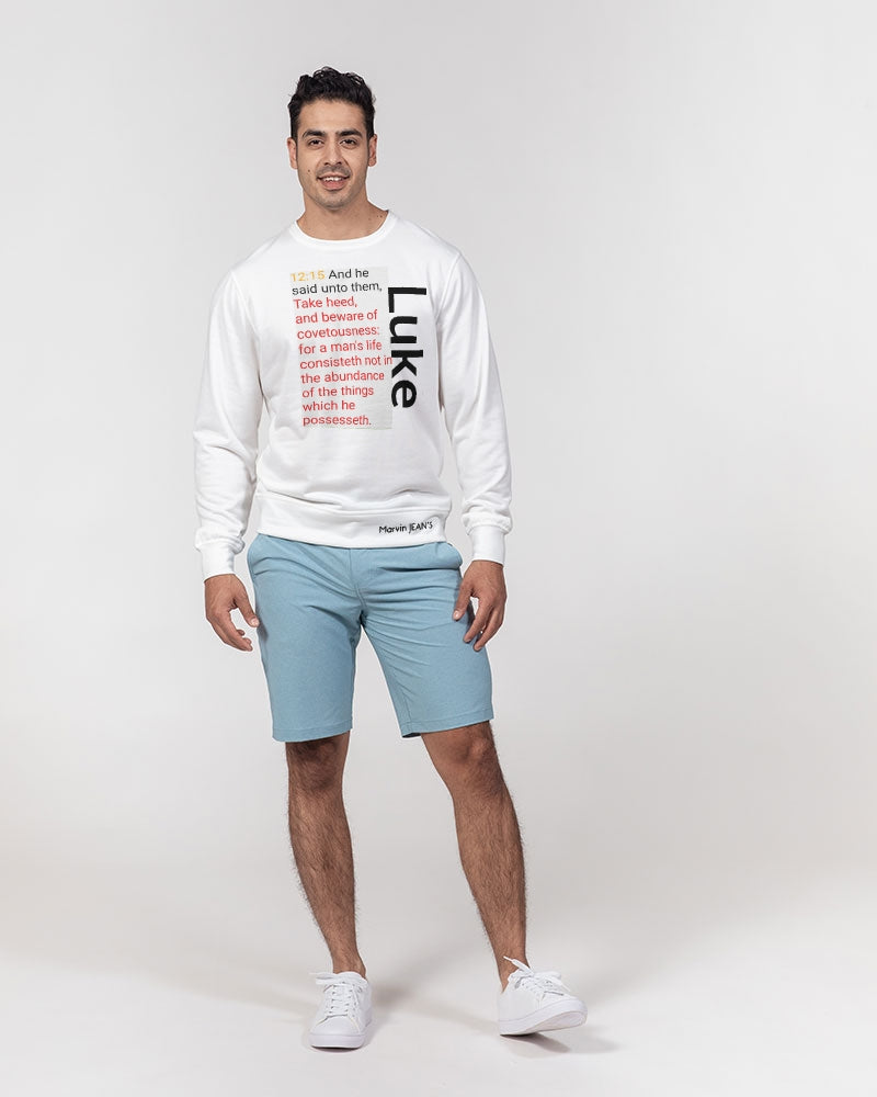 Retro) Gospel message by Marvin Jeans Men's Classic French Terry Crewneck Pullover