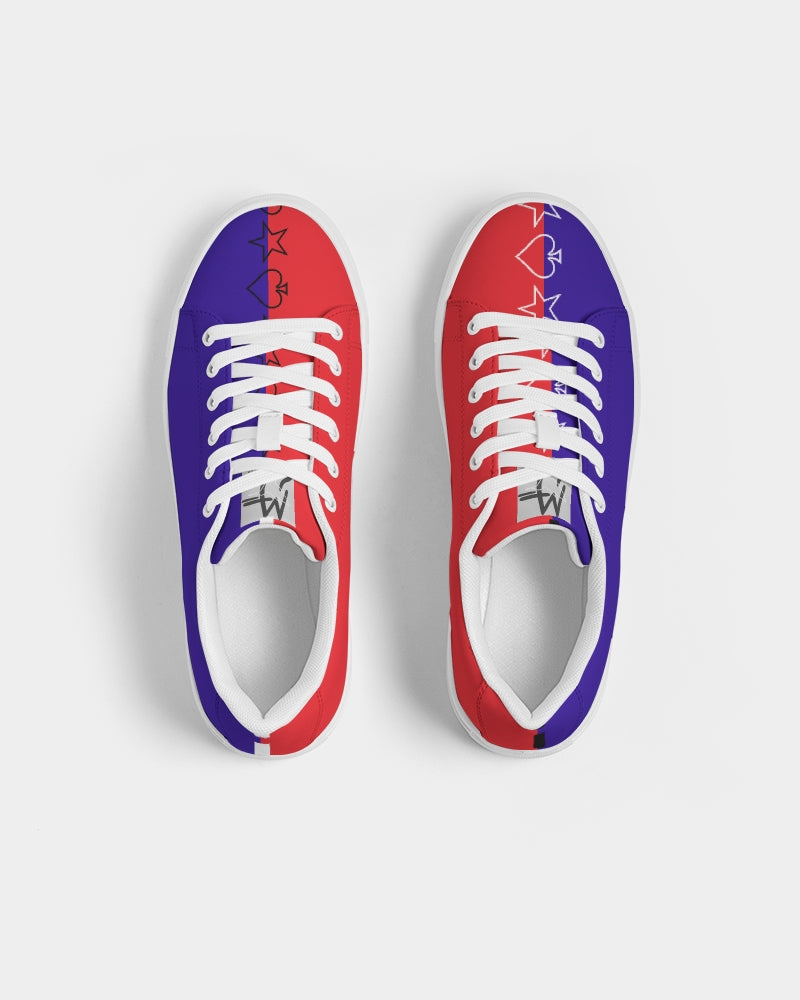 Red half blue BY MARVIN JEANS Men's Faux-Leather Sneaker