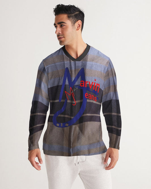 Fashion Icon 2 by Trinity D Marvin and Marvin Jeans  Men's Long Sleeve Sports Jersey