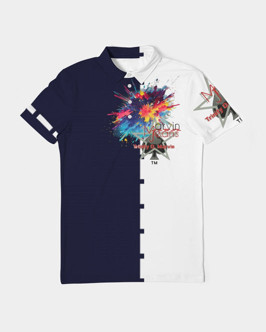 Dark splash by Marvin Jeans and Trinity D Marvin Men's Slim Fit Short Sleeve Polo