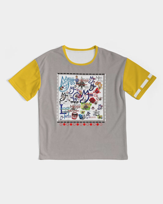 Logo's yellow sleeve by Marvin Jeans and Trinity D Marvin Men's Premium Heavyweight Tee