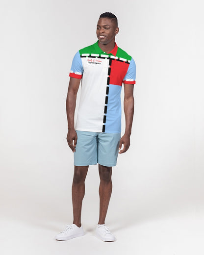 Cool colors MARVIN JEANS Men's Slim Fit Short Sleeve Polo