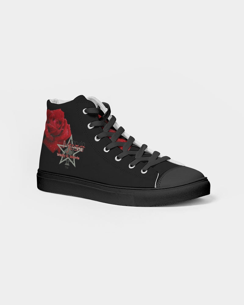 Red rose black by Marvin Jeans and Trinity D Marvin Men's Hightop Canvas Shoe - Black