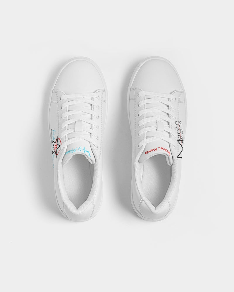 All white Legacy by Marvin Jeans and Trinity D Marvin Men's Faux-Leather Sneaker