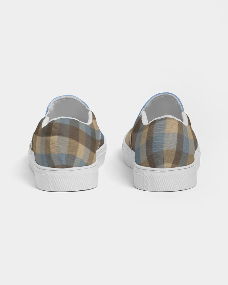 @plaids baby blue Men's Slip-On Canvas Shoe