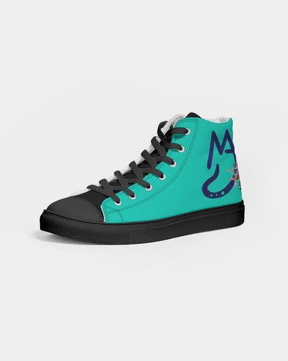 Dark mint  Men's Hightop Canvas Shoe - Black