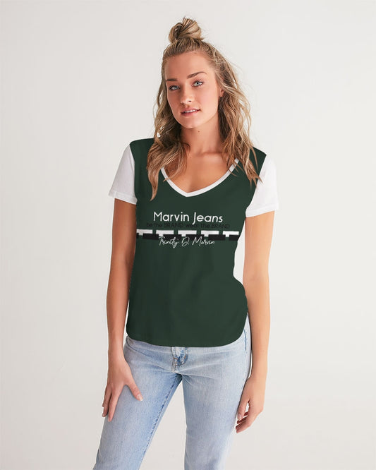 Dark green by Marvin Jeans and Trinity D Marvin Women's V-Neck Tee