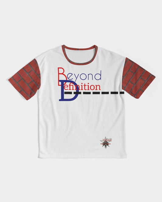 Beyond Definition brick City red sleeve by Marvin Jeans and Trinity D Marvin Men's Premium Heavyweight Tee