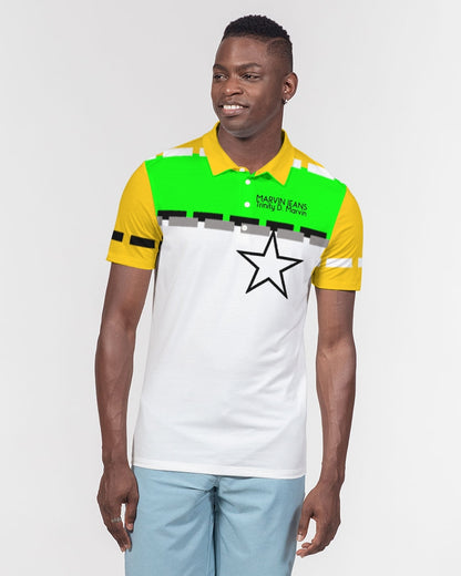 Lemon Lime Green Bay Men's Slim Fit Short Sleeve Polo