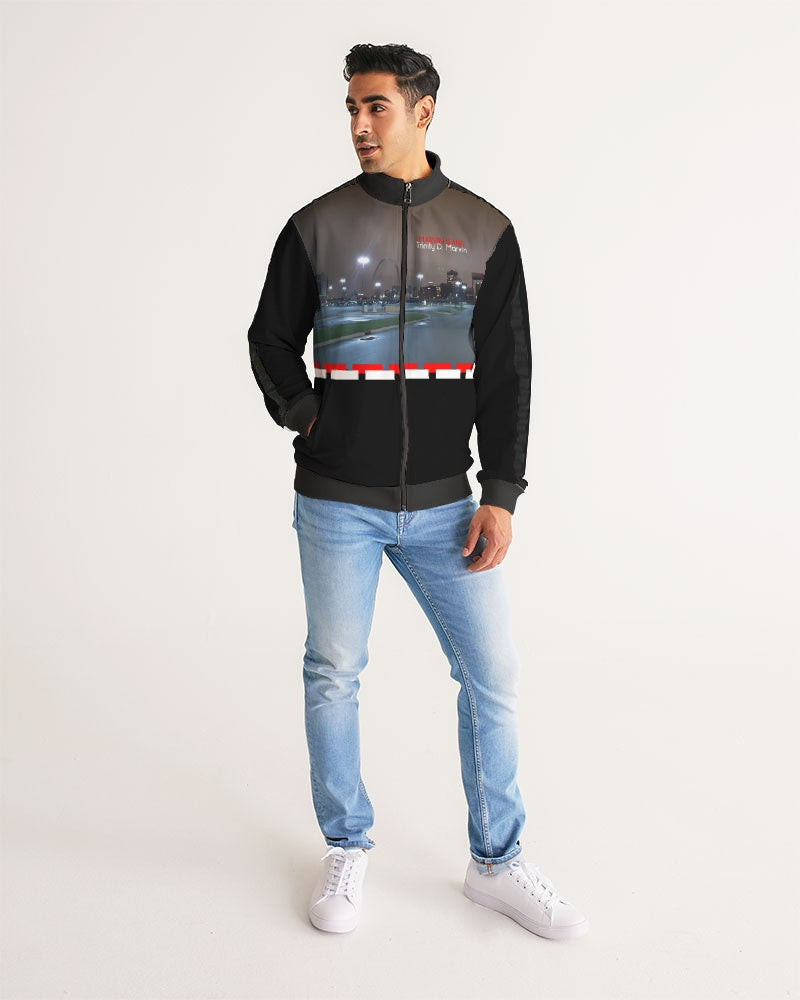 I'm so ST.LOUIS Men's Stripe-Sleeve Track Jacket