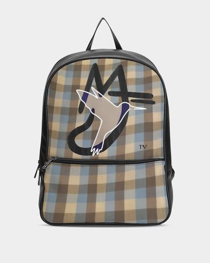 @plaids city Classic Faux Leather Backpack