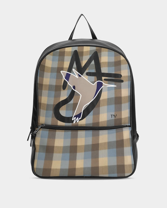 @plaids city Classic Faux Leather Backpack
