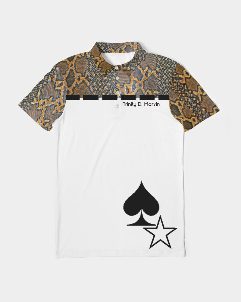 Calf print by Marvin JEANS Men's Slim Fit Short Sleeve Polo