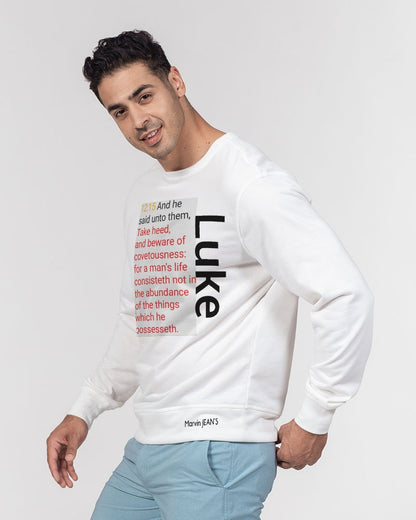 Retro) Gospel message by Marvin Jeans Men's Classic French Terry Crewneck Pullover