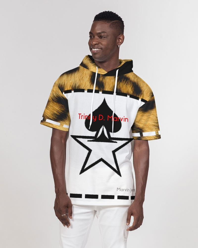 Leopard print Men's Premium Heavyweight Short Sleeve Hoodie