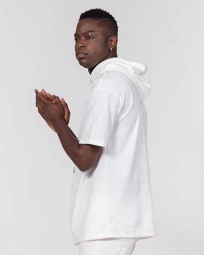 Two logo's all white by Marvin Jeans and Trinity D Marvin Men's Premium Heavyweight Short Sleeve Hoodie