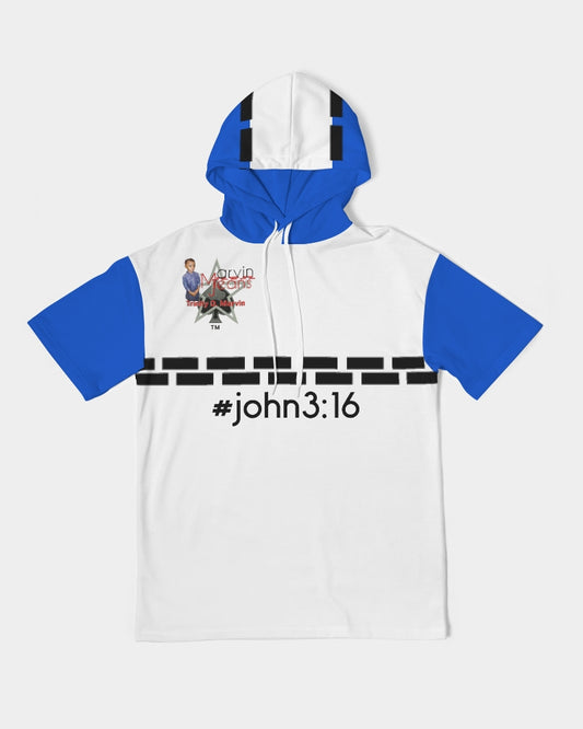 #John 3:16 by Marvin Jeans and Trinity D Marvin Men's Premium Heavyweight Short Sleeve Hoodie