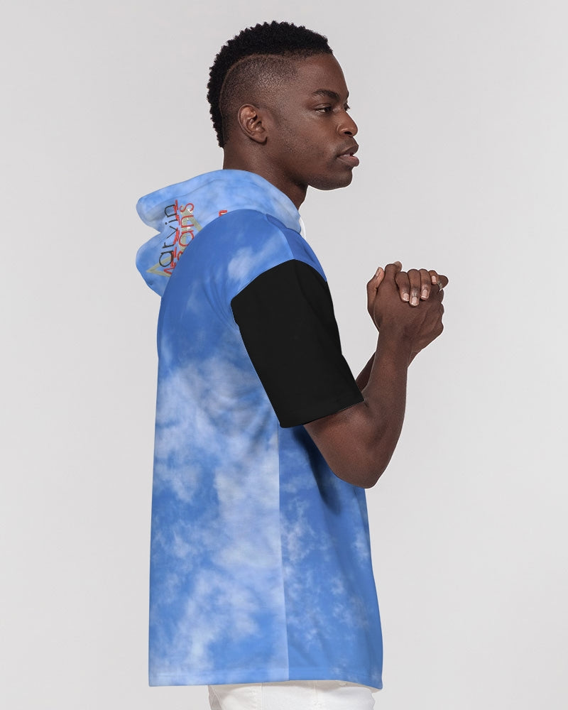 Sky blue BY MARVIN JEANS Men's Premium Heavyweight Short Sleeve Hoodie