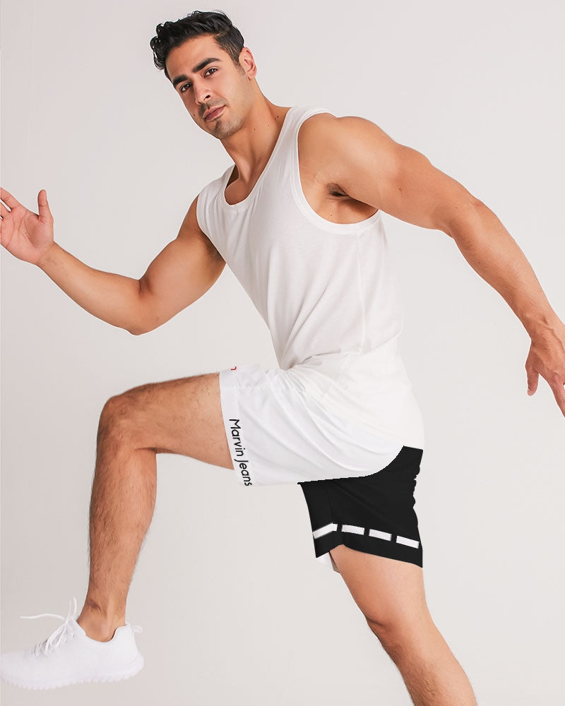 Black and white Trinity D.  Marvin Men's Jogger Shorts