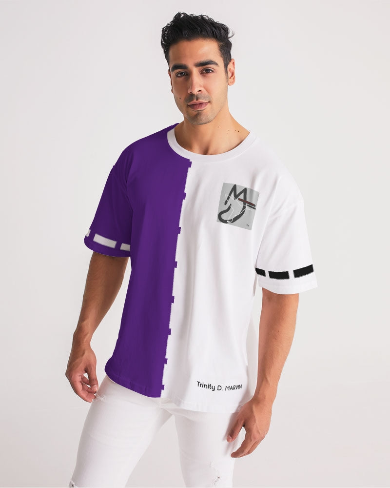 Purple half white BY MARVIN JEANS Men's Premium Heavyweight Tee