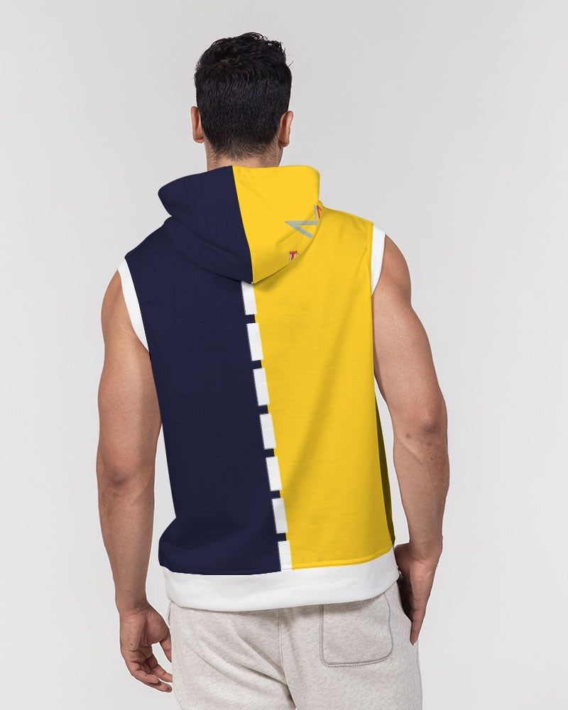 Yellow blue Men's Premium Heavyweight Sleeveless Hoodie
