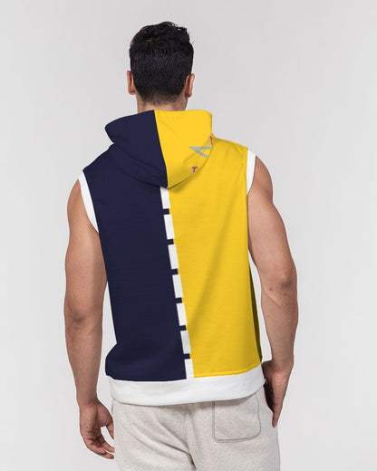 Yellow blue Men's Premium Heavyweight Sleeveless Hoodie