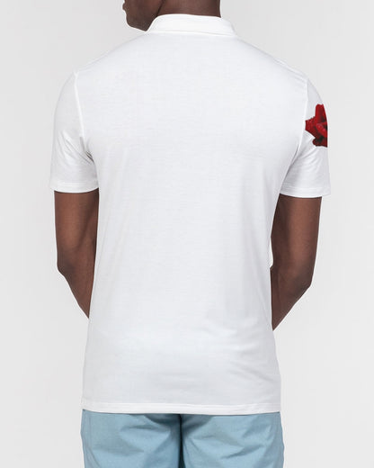 Red rose white by Marvin Jeans and Trinity D Marvin Men's Slim Fit Short Sleeve Polo