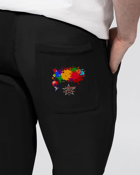 Black splash by Marvin Jeans and Trinity D Marvin Unisex Premium Fleece Joggers | Lane Seven