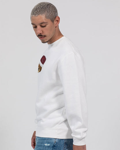 Bear cap all white by Marvin Jeans and Trinity D Marvin Unisex Premium Crewneck Sweatshirt | Lane Seven