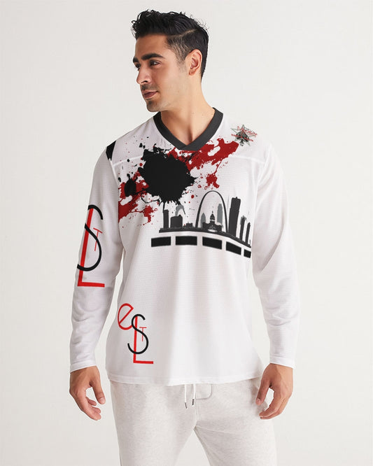 I'm so Saint Louis by Marvin Jeans and Trinity D Marvin Men's Long Sleeve Sports Jersey