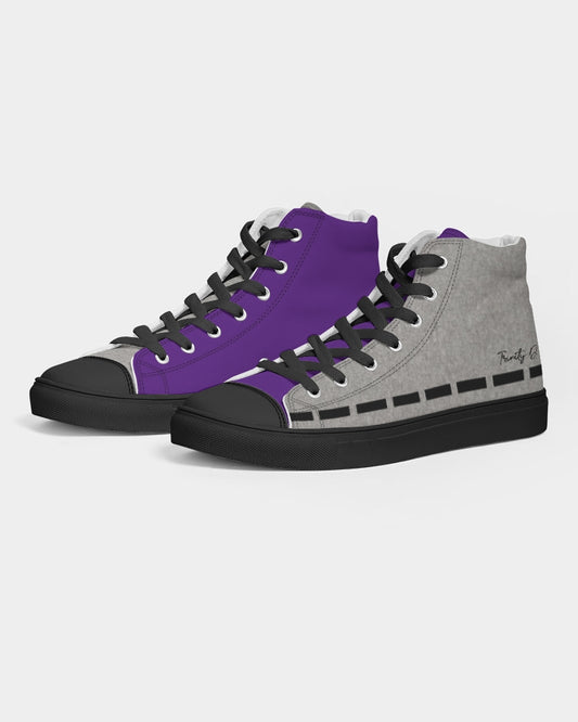 Cool grey mix half purple by Marvin Jeans and Trinity D Marvin Men's Hightop Canvas Shoe - Black