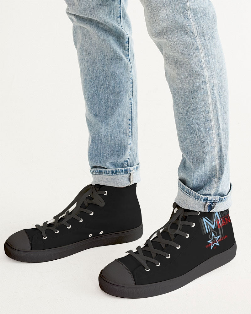 Above greatness by Trinity D Marvin and Marvin jeans Men's Hightop Canvas Shoe - Black