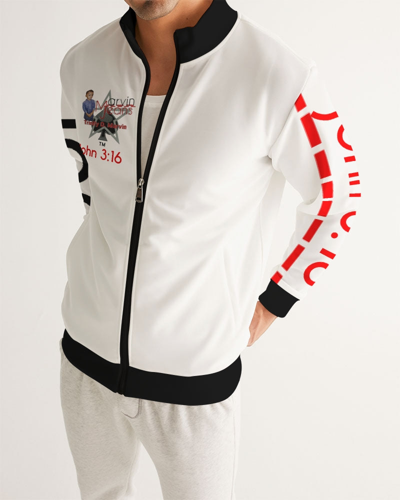 John 3:16 by Marvin Jeans and Trinity D Marvin Men's Track Jacket