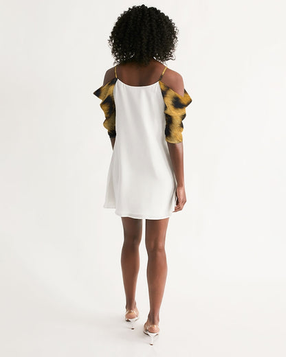 Leopard by Marvin Jeans Women's Open Shoulder A-Line Dress