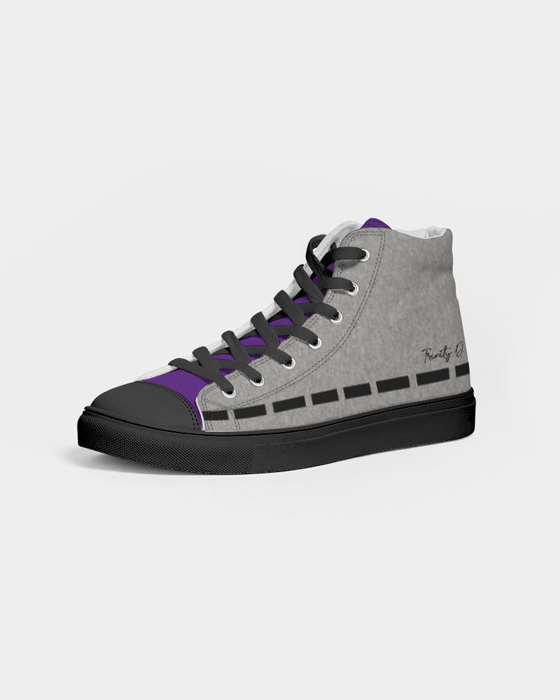 Cool grey mix half purple by Marvin Jeans and Trinity D Marvin Men's Hightop Canvas Shoe - Black