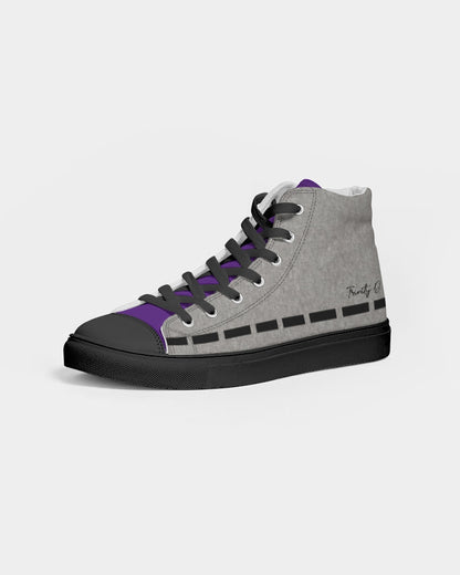 Cool grey mix half purple by Marvin Jeans and Trinity D Marvin Men's Hightop Canvas Shoe - Black