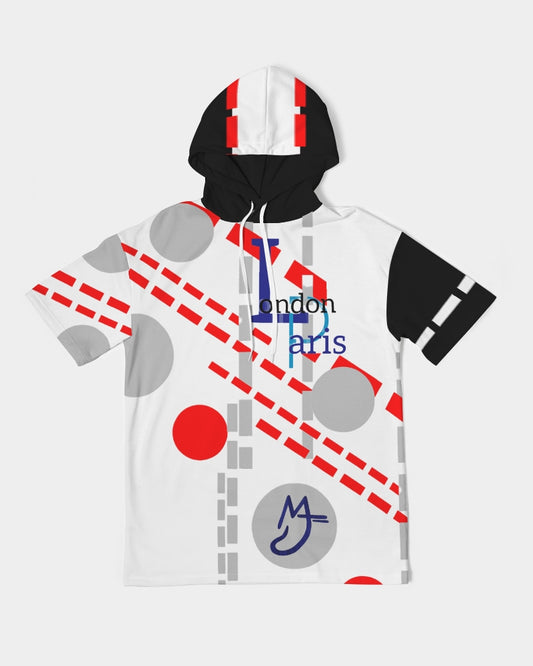 London Paris off grid by Marvin Jeans and Trinity D Marvin Men's Premium Heavyweight Short Sleeve Hoodie