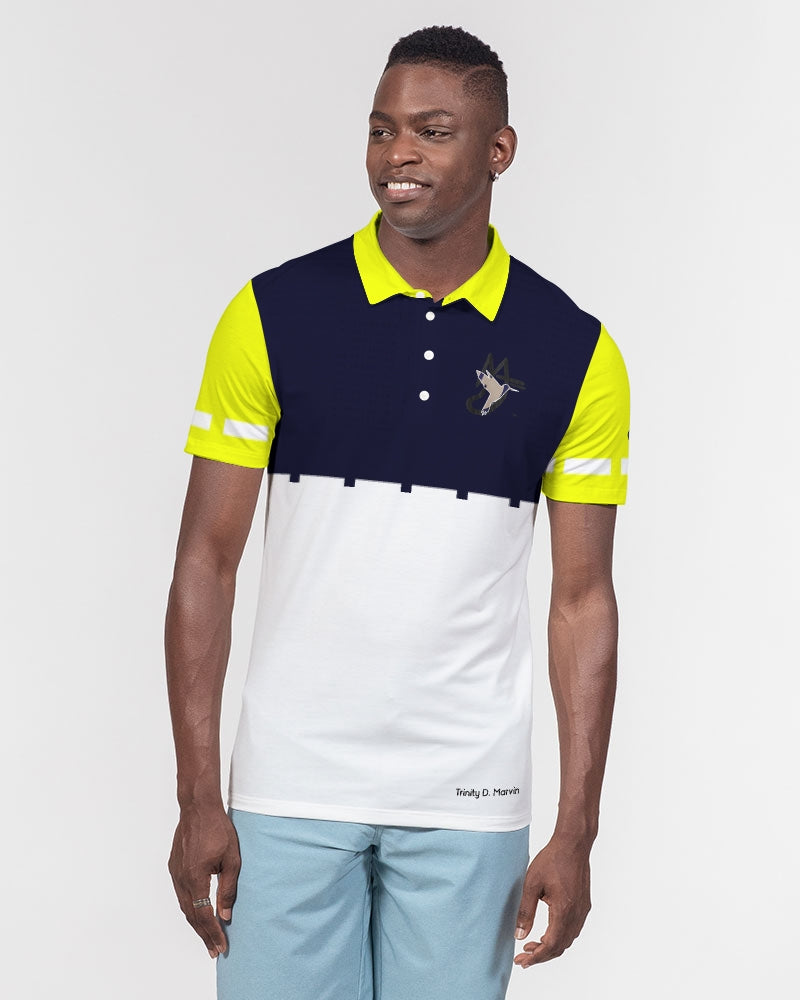 Fashion Icon by Marvin Jeans and Trinity D Marvin Men's Slim Fit Short Sleeve Polo