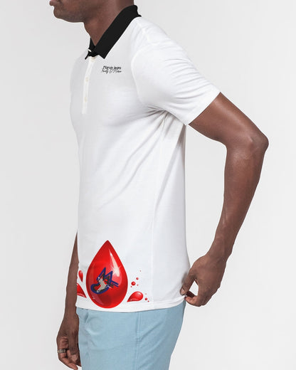 All white by Marvin Jeans and Trinity D Marvin Men's Slim Fit Short Sleeve Polo