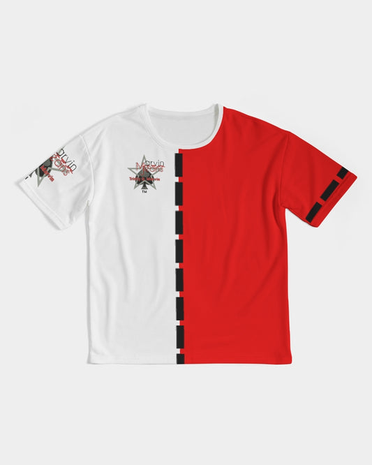 Red half white BY MARVIN JEANS Men's Premium Heavyweight Tee