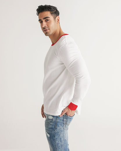 All White New-Legacy by Marvin Jeans and Trinity D Marvin Men's Long Sleeve Tee