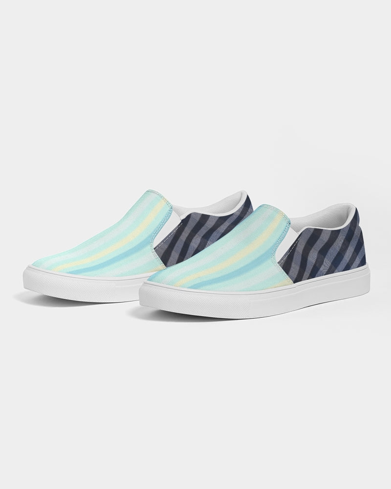 Blue stripes pin stripes BY MARVIN JEANS Men's Slip-On Canvas Shoe